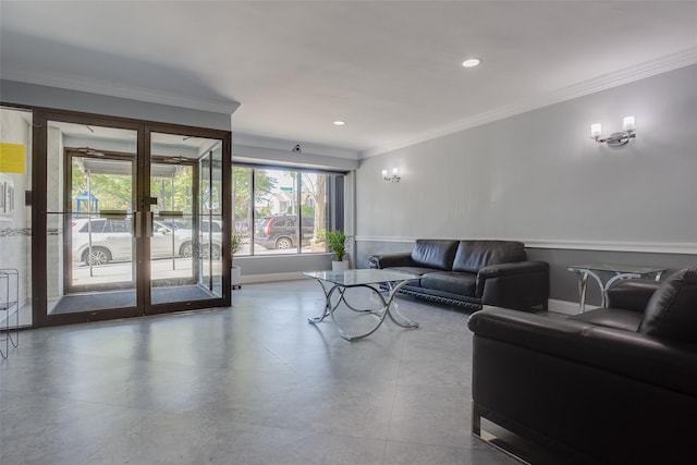 65-15 Alderton St Unit 2C, Rego Park, NY 11374 - living area with ornamental molding and recessed lighting