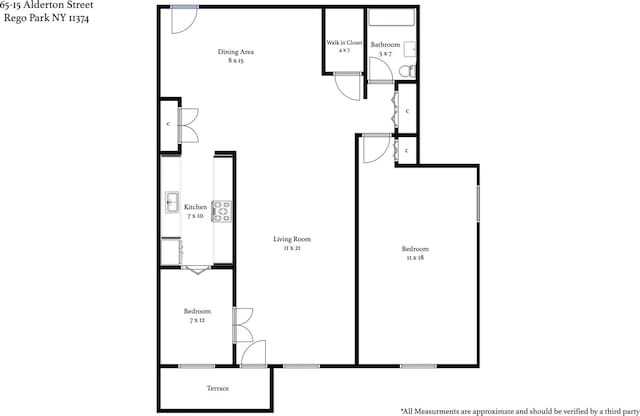 65-15 Alderton St Unit 2C, Rego Park, NY 11374 - view of floor plan / room layout