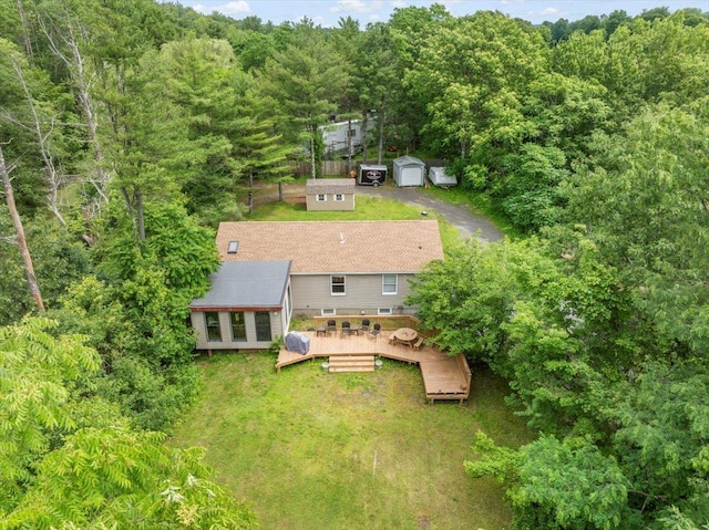 61 Travis Blvd, Catskill, NY 12414 - view from above of property with a heavily wooded area