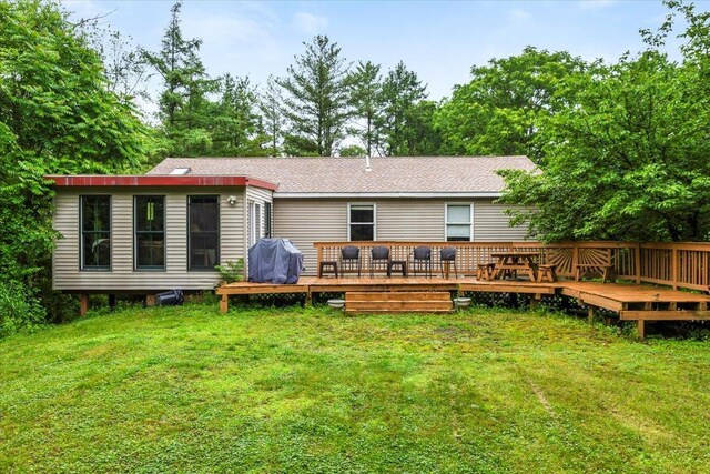 61 Travis Blvd, Catskill, NY 12414 - back of house with a yard and a wooden deck