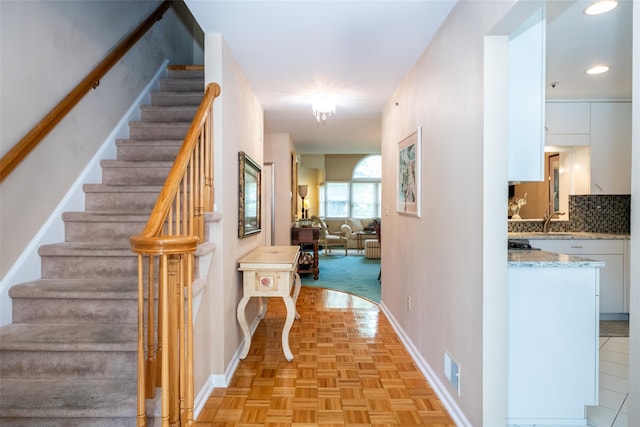 17 Jared Dr, White Plains, NY 10605 - stairway featuring baseboards and recessed lighting