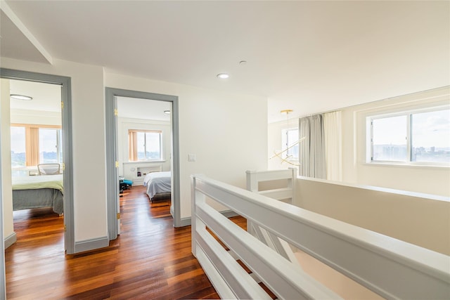4318 Main St Unit 12A, Flushing, NY 11355 - corridor featuring dark wood-style floors, an upstairs landing, and recessed lighting