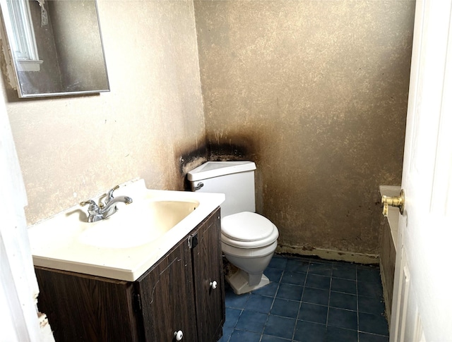 22 Kennedy Dr, Centereach, NY 11720 - half bathroom with vanity and tile patterned floors