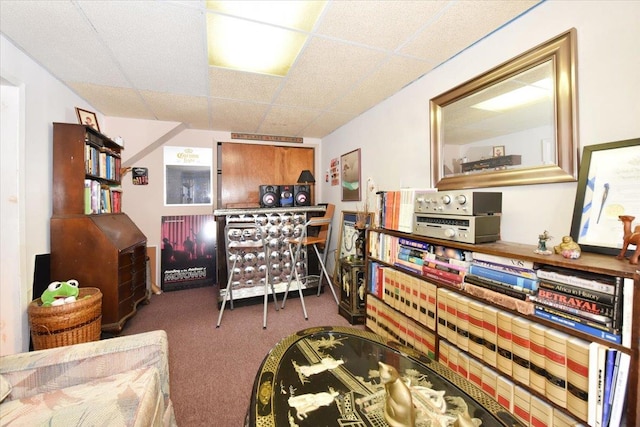 102-35 187th St, Hollis, NY 11423 - carpeted bedroom with a drop ceiling