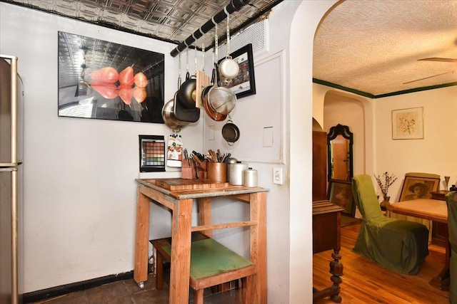 102-35 187th St, Hollis, NY 11423 - hallway with arched walkways, an ornate ceiling, and wood finished floors