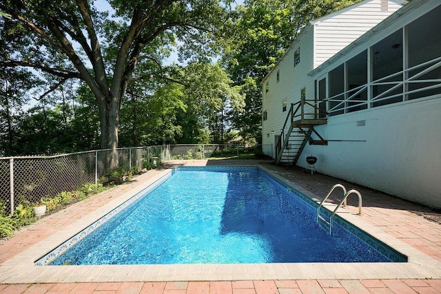 152 Bart Dr, Poughkeepsie, NY 12603 - view of pool with view of scattered trees and stairway