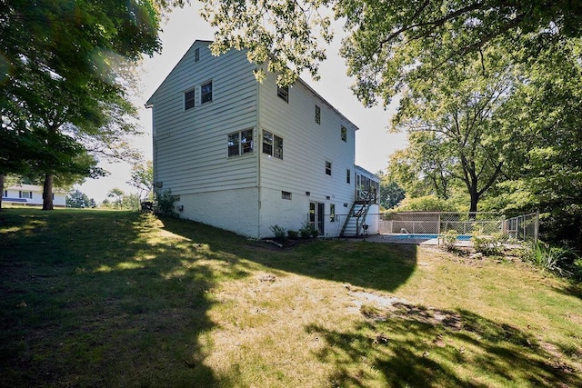 152 Bart Dr, Poughkeepsie, NY 12603 - rear view of house with stairway