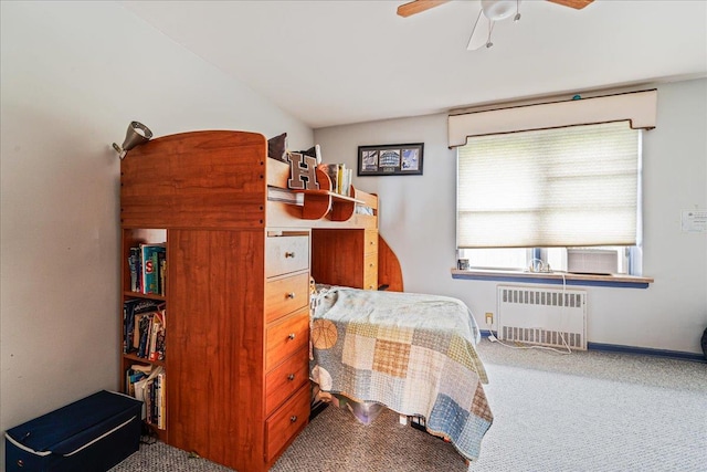 162-41 Powells Cove Blvd Unit 4D, Beechhurst, NY 11357 - carpeted bedroom with radiator, cooling unit, and ceiling fan