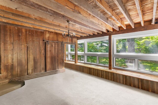 880 W Mill Rd, Mattituck, NY 11952 - unfurnished sunroom featuring a chandelier