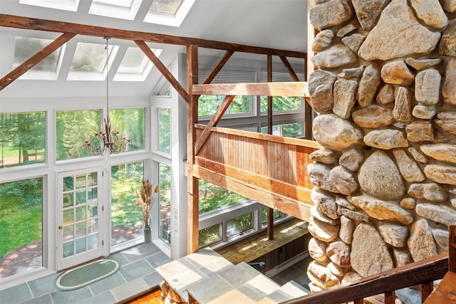 880 W Mill Rd, Mattituck, NY 11952 - staircase featuring a skylight
