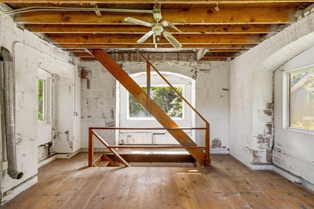 880 W Mill Rd, Mattituck, NY 11952 - below grade area featuring hardwood / wood-style floors and ceiling fan