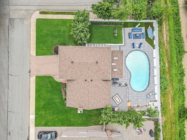 5 Pickett Ct, Malverne, NY 11565 - aerial view of a pool area