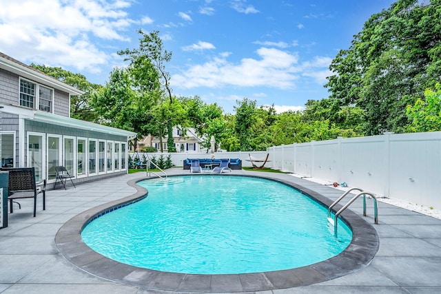 5 Pickett Ct, Malverne, NY 11565 - view of pool featuring a fenced backyard and a patio area