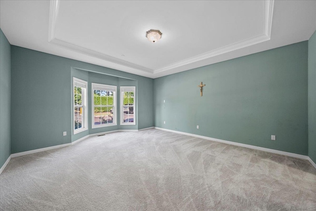 13 Nicole Ct, Copiague, NY 11726 - carpeted empty room with a tray ceiling and crown molding