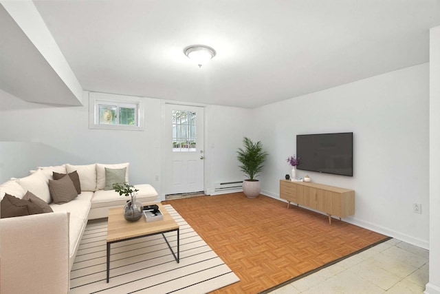 2 Ann Pl, Valhalla, NY 10595 - living room featuring baseboards and baseboard heating
