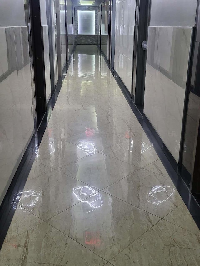 4218 147th St Unit 2E, Flushing, NY 11355 - hallway with marble tiled floors