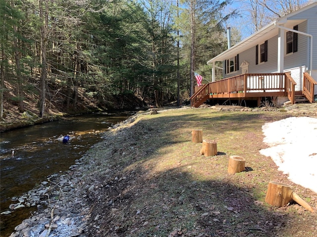 604 Basket Rd, Long Eddy, NY 12760 - view of yard featuring a wooden deck