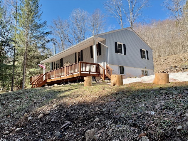604 Basket Rd, Long Eddy, NY 12760 - back of property featuring a deck