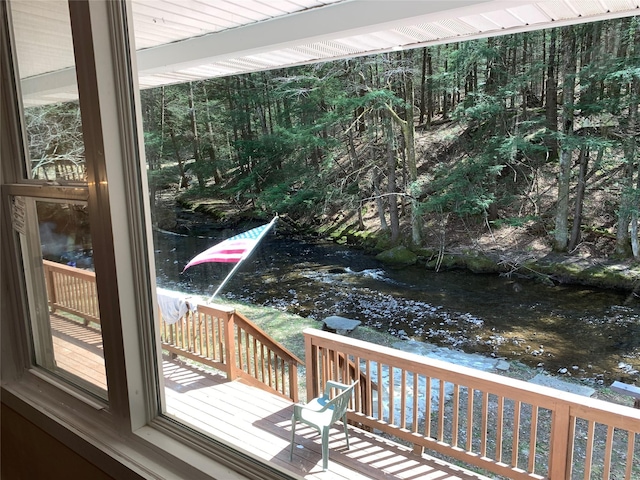 604 Basket Rd, Long Eddy, NY 12760 - wooden terrace with a water view