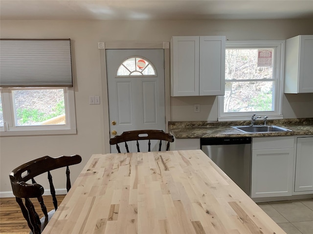 604 Basket Rd, Long Eddy, NY 12760 - kitchen featuring stainless steel dishwasher and wooden counters