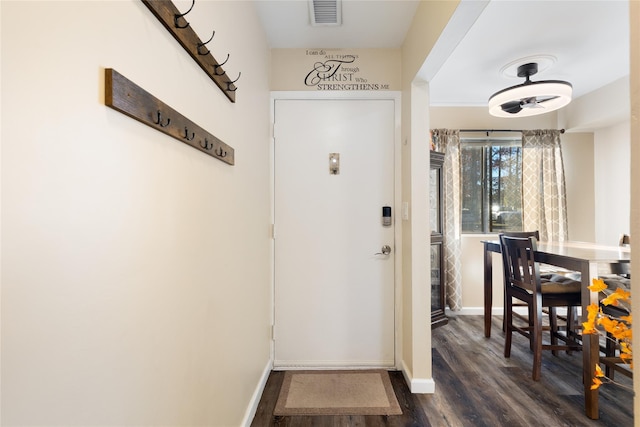 221 Winding Woods Loop Unit 55, Staten Island, NY 10307 - doorway to outside featuring dark wood-style flooring and baseboards