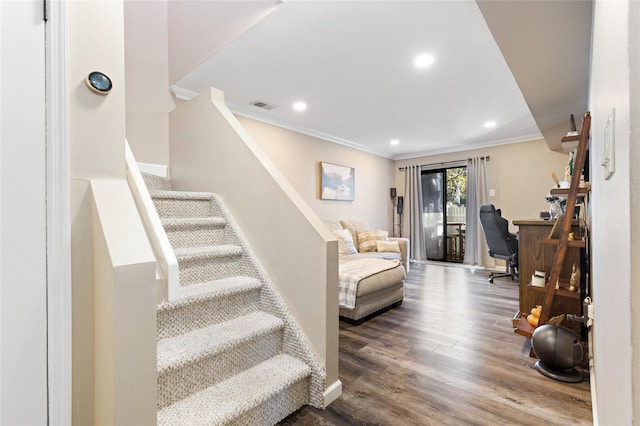 221 Winding Woods Loop Unit 55, Staten Island, NY 10307 - office space featuring ornamental molding, wood finished floors, and recessed lighting