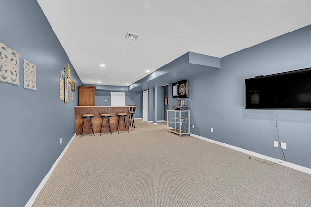 2509 Sylvan Loop, Wappingers Falls, NY 12590 - rec room featuring a bar, carpet, and recessed lighting