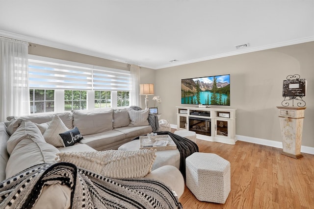 69 Oakland Pl, Nanuet, NY 10954 - living room with crown molding and light wood-type flooring