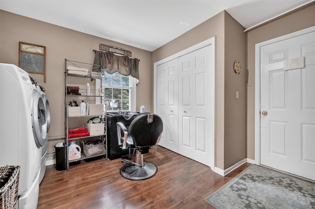 69 Oakland Pl, Nanuet, NY 10954 - home office featuring wood finished floors and washer and dryer