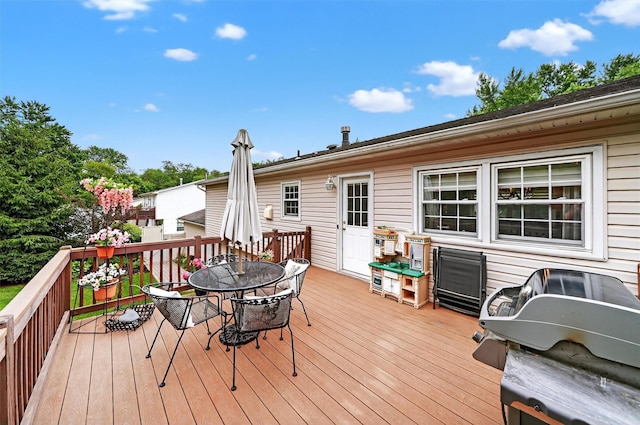 69 Oakland Pl, Nanuet, NY 10954 - deck with outdoor dining space and area for grilling