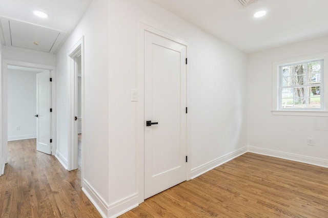 24 Sol Dr, Carmel, NY 10512 - corridor with attic access, light wood-style flooring, and recessed lighting