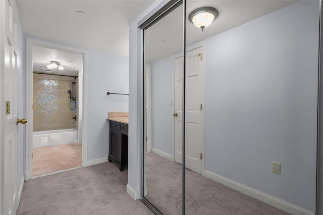 10Stewart Place 3Hw, White Plains, NY 10601 - bathroom with vanity, shower / bath combination, and carpet