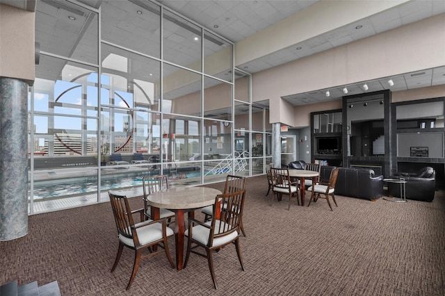 10Stewart Place 3Hw, White Plains, NY 10601 - carpeted dining space featuring a high ceiling