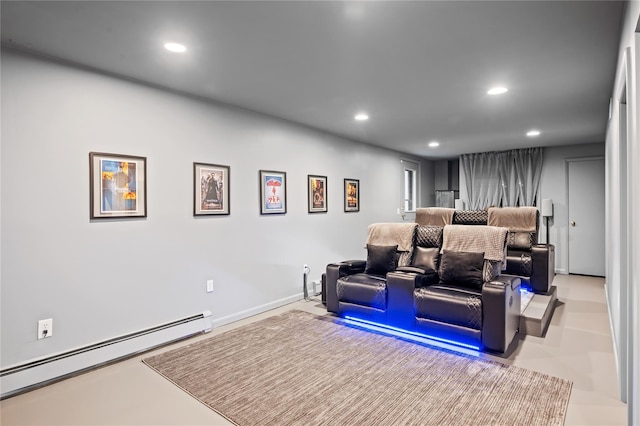 32 Pine Dr, Pound Ridge, NY 10576 - home theater featuring baseboard heating and recessed lighting