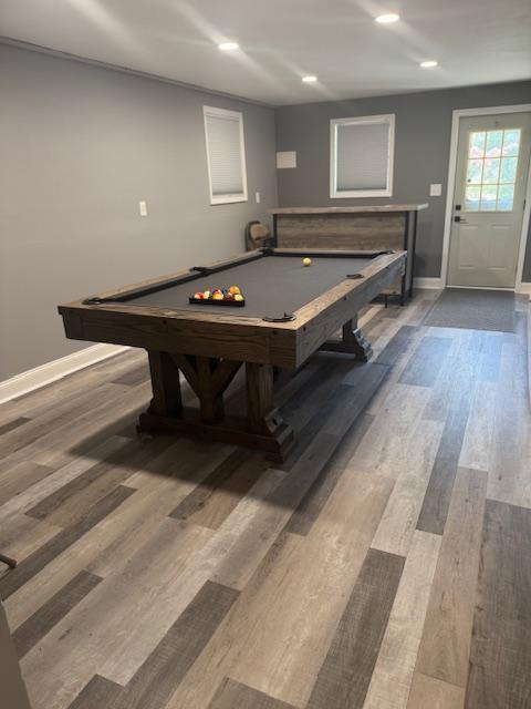 9 Macintosh Ln, Wappingers Falls, NY 12590 - playroom featuring wood finished floors, pool table, and recessed lighting