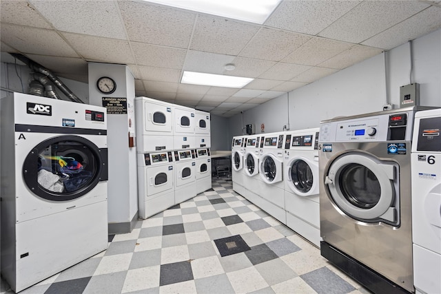 1 Balint Dr Unit 267, Yonkers, NY 10710 - communal laundry room featuring separate washer and dryer, light floors, and estacked washer and dryer