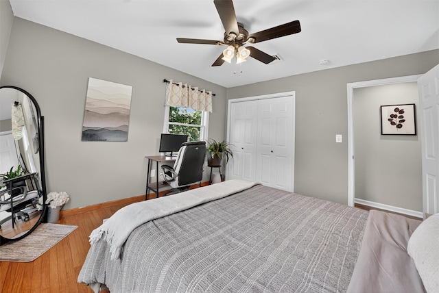 6 Spring Rock Rd, New Windsor, NY 12553 - bedroom featuring wood finished floors, a closet, and a ceiling fan