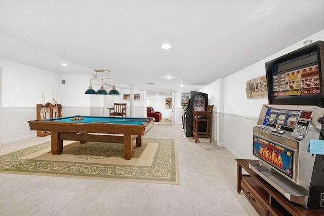 61 Hidden Cove Ct, Southampton, NY 11968 - recreation room featuring billiards and recessed lighting