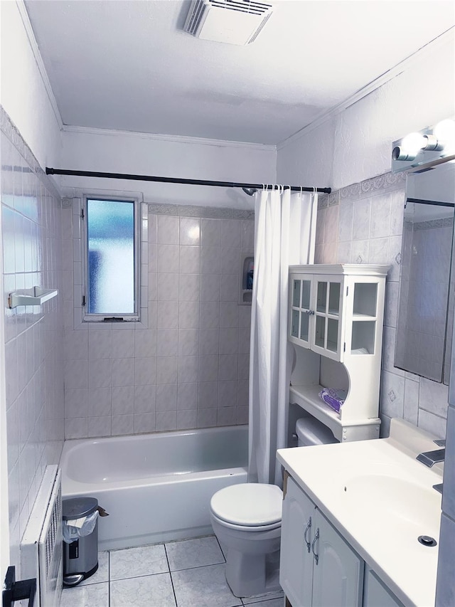 176 Floyd St, Brentwood, NY 11717 - bathroom featuring tile patterned flooring, vanity, and shower / bath combination with curtain
