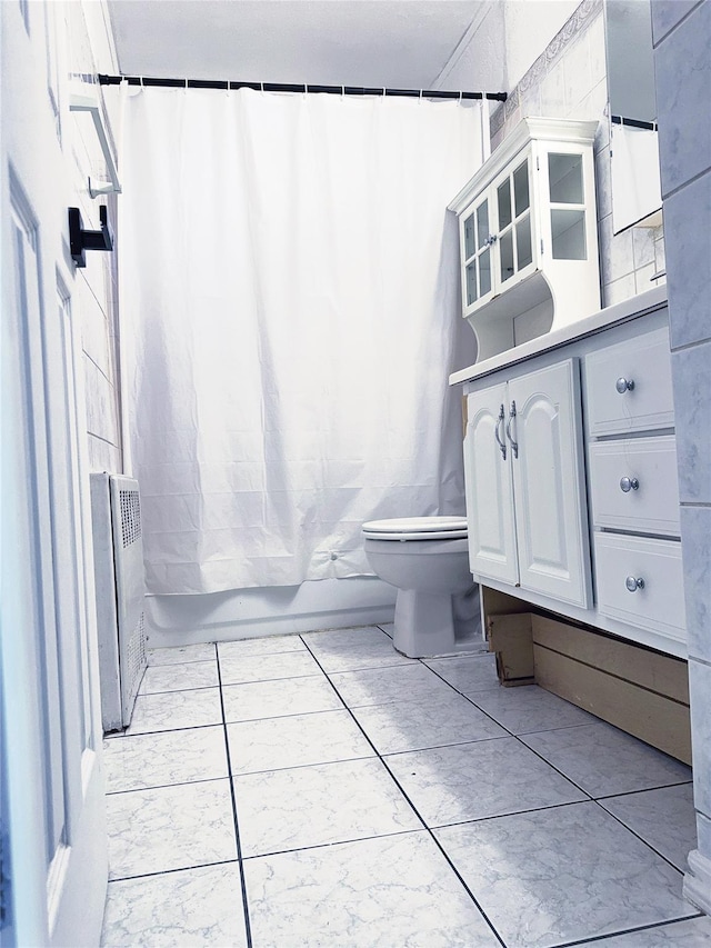 176 Floyd St, Brentwood, NY 11717 - bathroom with vanity, shower / bath combo with shower curtain, and heating unit
