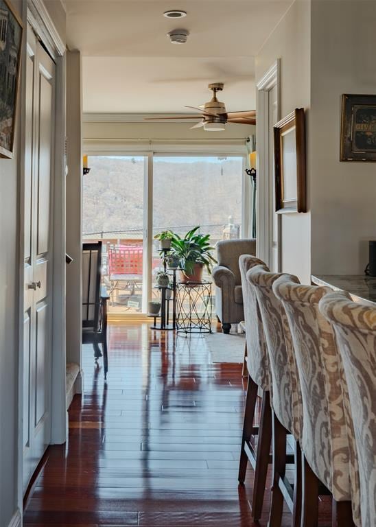 44 Hurlihe Unit 44, Poughkeepsie, NY 12601 - dining room featuring a ceiling fan and hardwood / wood-style floors