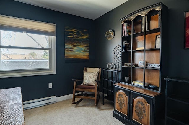 44 Hurlihe Unit 44, Poughkeepsie, NY 12601 - sitting room featuring baseboard heating and carpet flooring