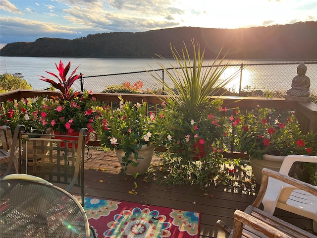 44 Hurlihe Unit 44, Poughkeepsie, NY 12601 - deck at dusk with a water view