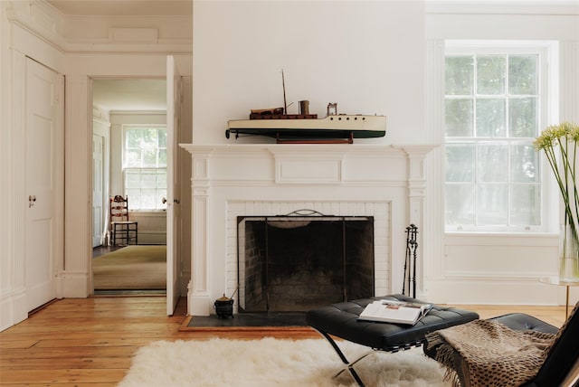 33 Scott Rd, Hudson, NY 12534 - detailed view of wood finished floors and a brick fireplace