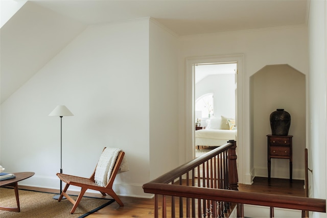 33 Scott Rd, Hudson, NY 12534 - hallway with wood finished floors and an upstairs landing