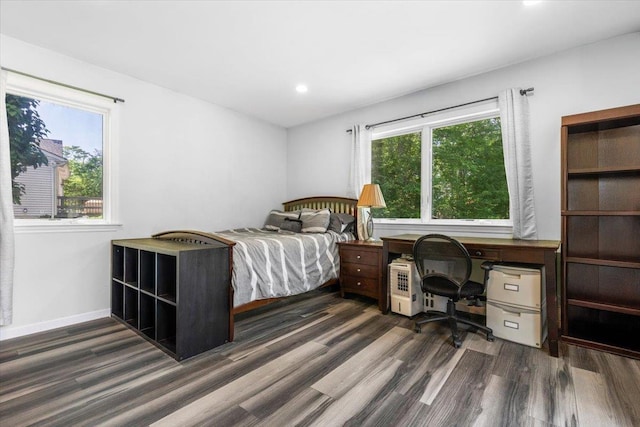 82 Wood Hollow Ln, New Rochelle, NY 10804 - bedroom with wood finished floors, recessed lighting, and a desk