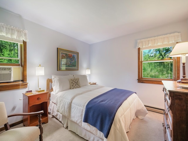75 Hartung Rd, Eldred, NY 12743 - bedroom featuring light colored carpet, baseboard heating, and cooling unit