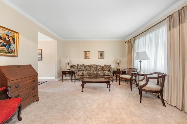 7 Mildred Ct, Nesconset, NY 11767 - living area with ornamental molding and light colored carpet