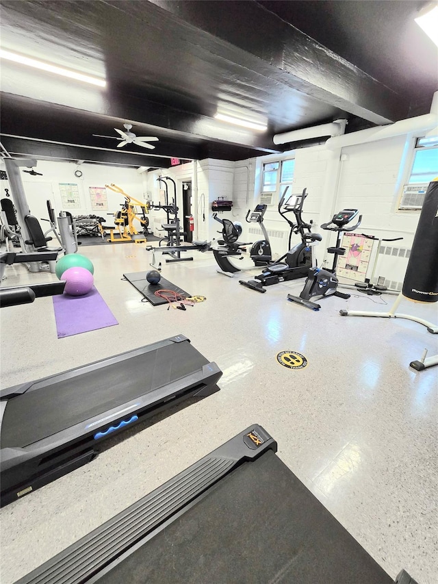 89-40 151st Ave Unit 5F, Howard Beach, NY 11414 - workout area featuring ceiling fan
