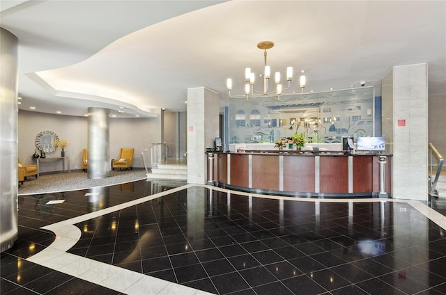 5700 Arlington Ave Unit 12T, Bronx, NY 10471 - welcome area featuring a chandelier and recessed lighting